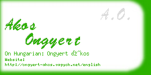 akos ongyert business card